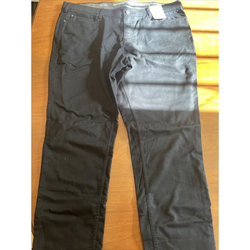 Sonama Black All Day Pants Straight Big & Tall Size 46x30